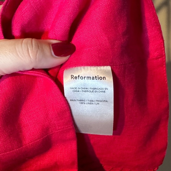 Reformation 100% linen Fuchsia Camisole Top - Picture 3 of 4